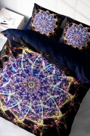 Mandala 1 3d Pamuk Saten Çift Kişilik Nevresim Takımı monohome2391 - Monohome