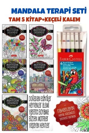 Mandala Coloring Book Set Set of 5 for Adults Mandala5limuhtşemdesn - GÖNÜL YAYINCILIK