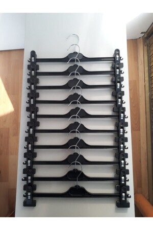 Riegelbügel 10 Stück Em-38/38 cm Breite (Kleiderbügel/Rockbügel/Hosenbügel) - A.E