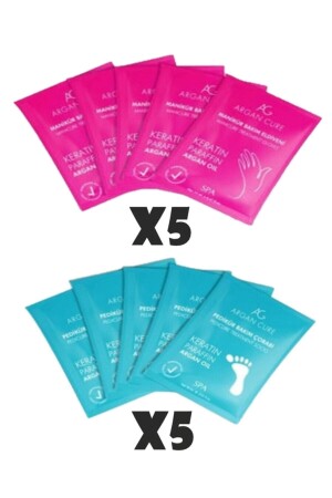Manicure Cream Care Gloves X5 Pedicure Cream Care Socks X5 (Advantage Pack of 10) - Argan Cure