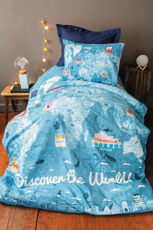 Mappie 145 Tc (57 Thread) Digital-cotton Ranforce Single Duvet Cover Set ISS-MAM-621843 - İssimo Home