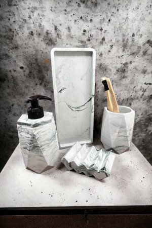 Marbble 4-Piece Concrete Bathroom Set BM-228 - betonmall