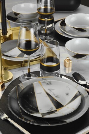 Marble 24 Piece Dinner Set for 6 People ZG24Y243011148 - Kütahya Porselen