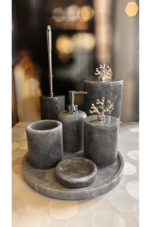 Marble Bathroom Set 7 Pieces-Momento Design - Momento