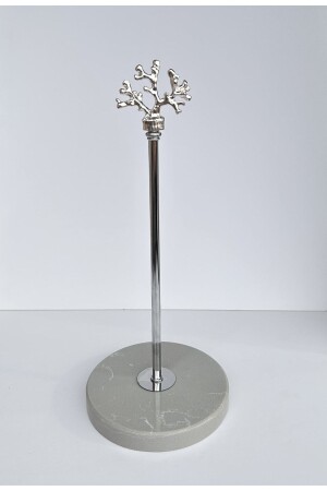 Marble Decorative Roll Paper Towel Holder Bathroom - Kitchen Organizer - Gray Marble -silver 2022-03 - bemdesign