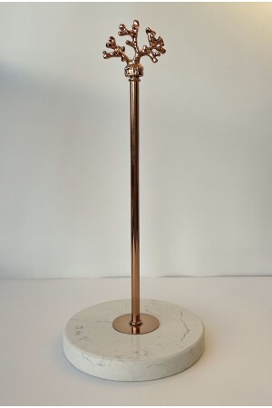 Marble Decorative Roll Paper Towel Holder Bathroom - Kitchen Organizer - Rose Gold 2022-03 - bemdesign