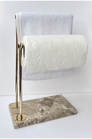 Marble Decorative Towel Holder Bathroom Organizer Lidya Beige Marble - Gold 2022-04 - bemdesign