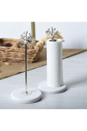 Marble Paper Towel Holder Roll Metal Chrome Napkin Holder Decorative Home Kitchen Bathroom Organizer MP1001 - Rembox