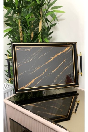 Marble Patterned Luxury Tray, luxury Tea Tray, service Presentation Tray, tea Coffee, dowry Kosova Tray - Sillage Home