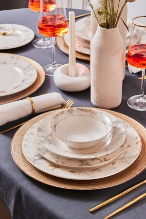 Marble Porcelain 24 Piece Dinner Set for 6 People 153. 03. 08. 3411 - Karaca