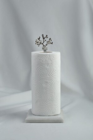 Marble Roll Paper Towel Holder Silver - Metal Profile Rod - Meralp