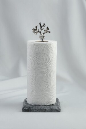 Marble Roll Paper Towel Holder Silver - Metal Profile Rod - Meralp