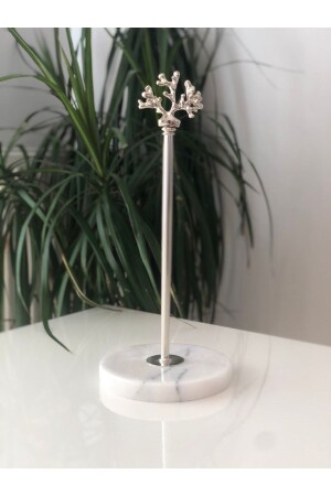 Marble Silver Paper Towel Holder marble towel holder silver - Sillage Home