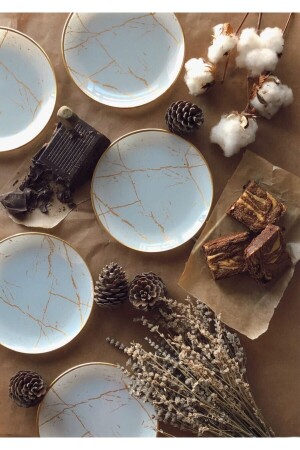 Marble White Cake Plate 20022 - GÜRCÜGLASS