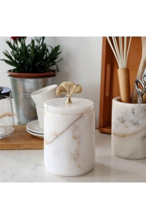 Marble White Ginkgo Spice Rack MRB00344 - Akayev