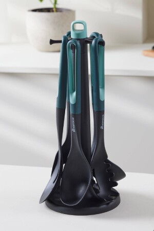 Marco Green 6 Piece Serving Set with Stand - Karaca