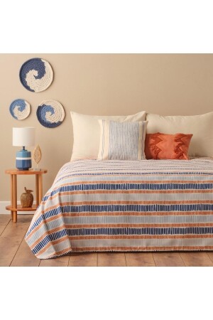Marin Cooper Pamuklu Çift Kişilik Baskılı Pike Mavi (200X220 CM) TYC00814052638 - Bella Maison