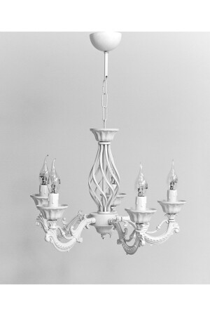 Marine 5 Arm Cast White Chandelier 5131 - Berk Avize