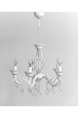 Marine 5 Arm Cast White Stone Chandelier 6663 - Berk Avize