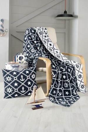 Marine Pattern Knitwear TV Blanket, Sofa Throw and Throw Pillow Cover MIBATM108UN21FS2 - Miespiga