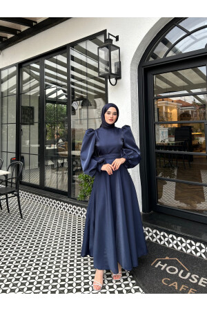 Marineblaues Glitzer-Hazel-Hijab-Abendkleid - By Atelier