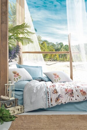 Maritime Double Duvet Cover Set Pebbly Blue 8680108053638 - Cotton Box