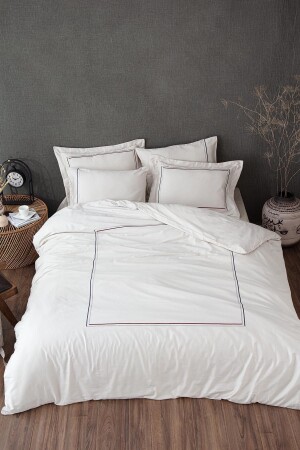 Maritime King Size Duvet Cover Set 100% Organic Cotton Satin Embroidered Beige 240x220 Cm TYC00556697591 - Ecocotton