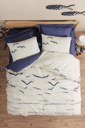 Maritimes Einzelbettbezug-Set Larum Marineblau 86801080684721 - Cotton Box