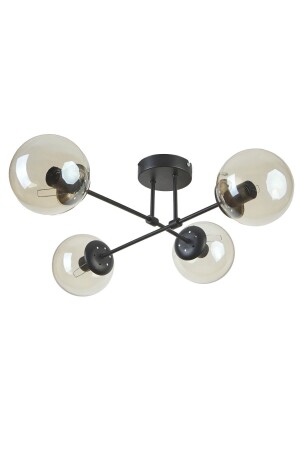 Marry Modern Design Cafe Kitchen Living Room Black Color Honey Glass 4-Piece Chandelier MRY56 - Modavize