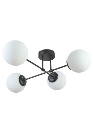 Marry Modern Design Cafe Kitchen Living Room Black Color White Glass 4-Piece Chandelier MRY56 - Modavize