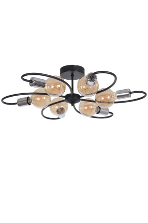 Mars sports modern black ceiling plafond with chrome details 6-piece chandelier (WITHOUT BULB) TYC7J20V2N169219738541391 - Fer Avize
