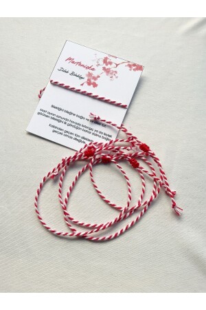 Marteniçka March Wish Bracelet with 10 Cards Red White - Atölye Merdiven