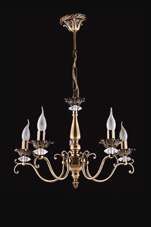 Martina 5 Arm Crystal Stone Antique Chandelier BS. 7214-52-05 - Avize çarşısı