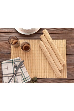 Martinez Bambu 4'lü Amerıkan Servıs 30x45 Cm Bal 10032881 - English Home