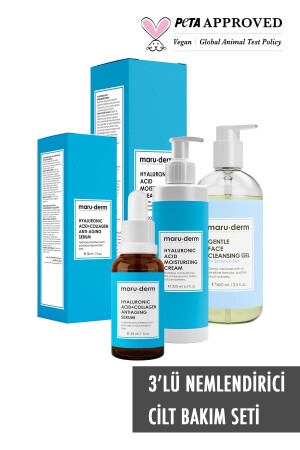Maruderm 3-Piece Skin Care Set - Hyaluronic Acid Gel, Cream, Serum (400 Ml, 200 Ml, 30 Ml) 8682397979966 - Maru.Derm