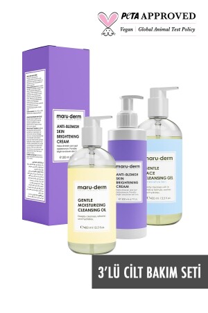 Maruderm 3-Piece Skin Care Set - Oil Based Cleanser - Sensitive Cleansing Gel - Blemish Cream 8682399173291 - Maru.Derm