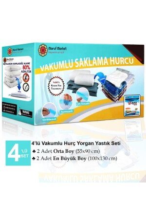 Marufmarket Vacuum Storage Bag Set Suitable for 4-Piece Quilts and Pillows. VP4'LUYORGAN - ÜLBAG