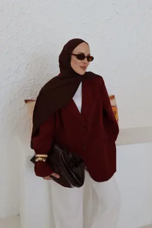 Massi Model Gefütterte Blazerjacke Burgund - Nuuwears