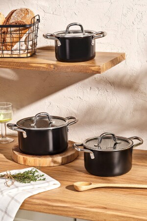 Master Class 6 Piece Midi Cookware Set Black 600. 15. 01. 2779-1 - Emsan