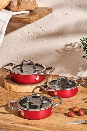 Master Class 6 Piece Pan Set Red 600. 15. 01. 2782-1 - Emsan