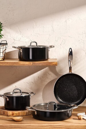 Master Class 7 Piece Cookware Set Black 600. 15. 01. 2776-1 - Emsan