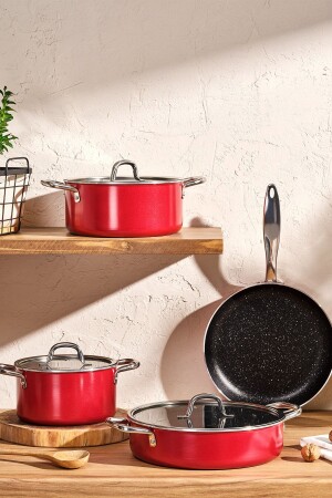 Master Class 7 Piece Cookware Set Red 600. 15. 01. 2776-1 - Emsan