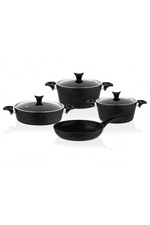 Master Cook 4-Piece Granite Cookware Set Black 2019ST000441 - Taç