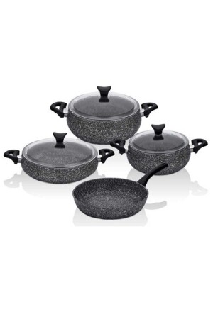 Mastercook Chubby Granite Cookware Set Gray MUT4828 - Taç