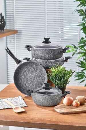 Mastercook Tombik 7 Piece Set Gray - Taç