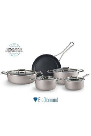Mastermaid Biodiamond 9 Piece Cookware Set Beige 153. 03. 08. 2887-1 - Karaca