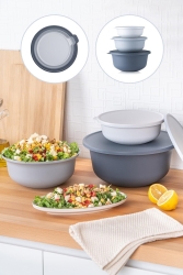 Masterpiece 3 lü Kapaklı Saklama Kabı CNK-06367-12 - ACAR
