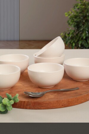 (MNZ-Matte White Cloud Snack / Sauce Bowl) 8 سم 6 قطع - Keramika
