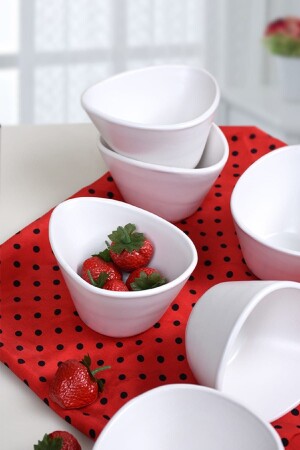 Mat Beyaz Miska Çerezlik - Sosluk 12 Cm 6 Adet ST516006F022A0000000ASD200 - Keramika