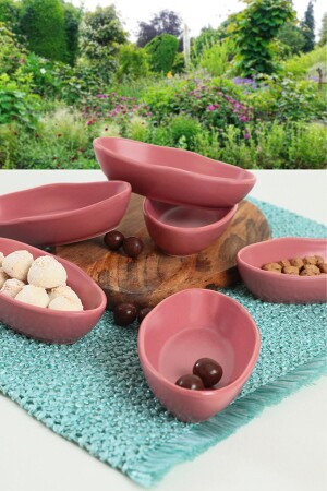 Matt getrocknete Rose Meeresfrüchte Snackschale / Saucenschale 14 cm 6 Stück ST500006F989A000000MAYD100 - Keramika